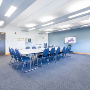 HWIC large meeting room, laid out with boardroom style central table